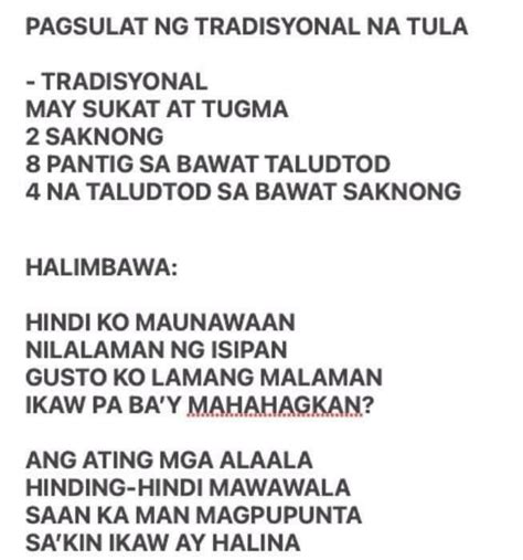 tula na may 8 pantig bawat taludtod brainly|Tula tungkol sa pagmamahal sa pamilya 8 pantig at 4 na  .